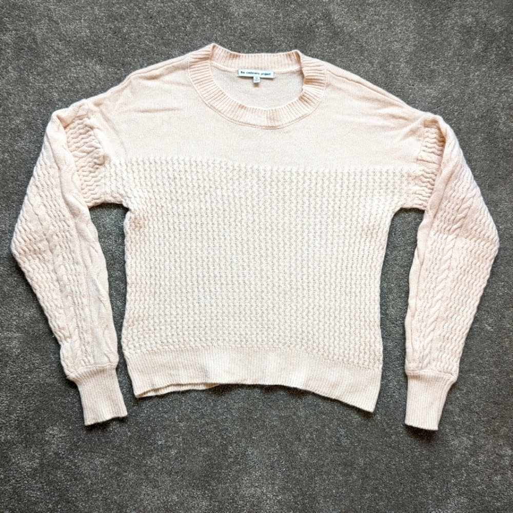 The Cashmere Project pink cashmere crew neck oversized pullover sweater Medium
